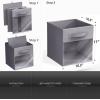 imageSorbus 13 Inch Storage Bins with Clear Window  6 Foldable Baskets for Organizing Clothes Toys Books  Sturdy Collapsible Fabric Storage Cubes with Handle  Storage Baskets for Shelves ClosetsGray