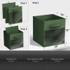 imageSorbus 13 Inch Storage Bins with Clear Window  6 Foldable Baskets for Organizing Clothes Toys Books  Sturdy Collapsible Fabric Storage Cubes with Handle  Storage Baskets for Shelves ClosetsDark Green