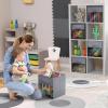 imageSorbus 13 Inch Storage Bins with Clear Window  6 Foldable Baskets for Organizing Clothes Toys Books  Sturdy Collapsible Fabric Storage Cubes with Handle  Storage Baskets for Shelves ClosetsGray