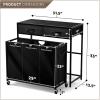 imageSorbus 3 Section Laundry Hamper with Shelf and 2 Drawers for Laundry Room Organization Laundry Basket with Wheels Rolling Laundry Hamper Laundry Sorter for Optimal Storage and Organization WhiteBlack