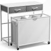 imageSorbus 3 Section Laundry Hamper with Shelf and 2 Drawers for Laundry Room Organization Laundry Basket with Wheels Rolling Laundry Hamper Laundry Sorter for Optimal Storage and Organization WhiteWhite