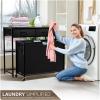 imageSorbus 3 Section Laundry Hamper with Shelf and 2 Drawers for Laundry Room Organization Laundry Basket with Wheels Rolling Laundry Hamper Laundry Sorter for Optimal Storage and Organization WhiteRustic