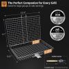 imageSorbus Grill Basket  Stainless Steel Large Folding Barbecue Grilling Basket with Handle Portable BBQ Accessories for Fish Shrimp Vegetables Grilling Accessories Gifts for Outdoor Cooking Camping 2 Pack1 Pack