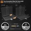 imageSorbus Grill Basket  Stainless Steel Large Folding Barbecue Grilling Basket with Handle Portable BBQ Accessories for Fish Shrimp Vegetables Grilling Accessories Gifts for Outdoor Cooking Camping 2 Pack2 Pack