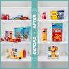 imageSorbus Pantry Organizers and Storage Set Set of 4 1 Large Stackable Storage Bin Open Front 2 Narrow Stackable Storage Bins 1 Lazy Susan Organizer for Fridge Clear Pantry Storage BinsSet of 4