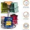imageSorbus Tea Bag Spinning Carousel  Tea Caddy Organizer for Countertop  Matcha Station Accessories  2 Tier Revolving Storage for Pantry  Holds Up to 60 Large Tea BagsSilver