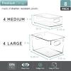 imageSorbus Set of 8 Clear Fridge Organizers  Refrigerator ampamp Pantry Bins for Organizing Food  2 Different Sizes with Handles  Kitchen Bathroom ampamp Closet Storage Containers