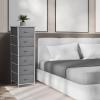 imageSorbus Fabric Dresser for Kids Bedroom  Chest of 6 Drawers Tall Storage Tower Clothing Organizer for Closet for Playroom for Nursery Steel Frame Fabric Bins  Wood Handle GreigeGrey