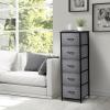 imageSorbus Fabric Dresser for Kids Bedroom  Chest of 6 Drawers Tall Storage Tower Clothing Organizer for Closet for Playroom for Nursery Steel Frame Fabric Bins  Wood Handle GreigeBlack