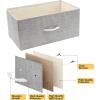imageSorbus Fabric Dresser for Kids Bedroom  Chest of 6 Drawers Tall Storage Tower Clothing Organizer for Closet for Playroom for Nursery Steel Frame Fabric Bins  Wood Handle GreigeWhite