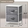 imageSorbus Fabric Dresser for Kids Bedroom  Chest of 6 Drawers Tall Storage Tower Clothing Organizer for Closet for Playroom for Nursery Steel Frame Fabric Bins  Wood Handle GreigeWhite