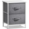imageSorbus Fabric Dresser for Kids Bedroom  Chest of 6 Drawers Tall Storage Tower Clothing Organizer for Closet for Playroom for Nursery Steel Frame Fabric Bins  Wood Handle GreigeWhite