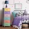 imageSorbus Fabric Dresser for Kids Bedroom  Chest of 6 Drawers Tall Storage Tower Clothing Organizer for Closet for Playroom for Nursery Steel Frame Fabric Bins  Wood Handle PurplePastel