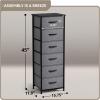 imageSorbus Fabric Dresser for Kids Bedroom  Chest of 6 Drawers Tall Storage Tower Clothing Organizer for Closet for Playroom for Nursery Steel Frame Fabric Bins  Wood Handle GreigeBlack