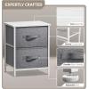 imageSorbus Fabric Dresser for Kids Bedroom  Chest of 6 Drawers Tall Storage Tower Clothing Organizer for Closet for Playroom for Nursery Steel Frame Fabric Bins  Wood Handle GreigeWhite