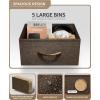 imageSorbus Fabric Dresser for Kids Bedroom  Chest of 6 Drawers Tall Storage Tower Clothing Organizer for Closet for Playroom for Nursery Steel Frame Fabric Bins  Wood Handle GreigeBrown