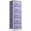 imageSorbus Fabric Dresser for Kids Bedroom  Chest of 6 Drawers Tall Storage Tower Clothing Organizer for Closet for Playroom for Nursery Steel Frame Fabric Bins  Wood Handle PurplePurple Tiedye