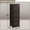 imageSorbus Fabric Dresser for Kids Bedroom  Chest of 6 Drawers Tall Storage Tower Clothing Organizer for Closet for Playroom for Nursery Steel Frame Fabric Bins  Wood Handle GreigeBrown