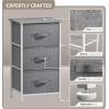 imageSorbus Fabric Dresser for Kids Bedroom  Chest of 6 Drawers Tall Storage Tower Clothing Organizer for Closet for Playroom for Nursery Steel Frame Fabric Bins  Wood Handle GreigeGrey