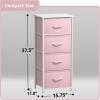 imageSorbus Fabric Dresser for Kids Bedroom  Chest of 6 Drawers Tall Storage Tower Clothing Organizer for Closet for Playroom for Nursery Steel Frame Fabric Bins  Wood Handle PurplePink