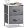 imageSorbus Fabric Dresser for Kids Bedroom  Chest of 6 Drawers Tall Storage Tower Clothing Organizer for Closet for Playroom for Nursery Steel Frame Fabric Bins  Wood Handle GreigeWhite