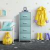 imageSorbus Fabric Dresser for Kids Bedroom  Chest of 6 Drawers Tall Storage Tower Clothing Organizer for Closet for Playroom for Nursery Steel Frame Fabric Bins  Wood Handle PurpleAqua
