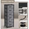 imageSorbus Fabric Dresser for Kids Bedroom  Chest of 6 Drawers Tall Storage Tower Clothing Organizer for Closet for Playroom for Nursery Steel Frame Fabric Bins  Wood Handle GreigeBlack