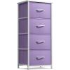 imageSorbus Fabric Dresser for Kids Bedroom  Chest of 6 Drawers Tall Storage Tower Clothing Organizer for Closet for Playroom for Nursery Steel Frame Fabric Bins  Wood Handle PurplePurple