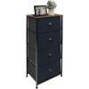 imageSorbus Fabric Dresser for Kids Bedroom  Chest of 6 Drawers Tall Storage Tower Clothing Organizer for Closet for Playroom for Nursery Steel Frame Fabric Bins  Wood Handle GreigeWood Top  Black