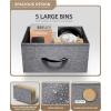imageSorbus Fabric Dresser for Kids Bedroom  Chest of 6 Drawers Tall Storage Tower Clothing Organizer for Closet for Playroom for Nursery Steel Frame Fabric Bins  Wood Handle GreigeBlack