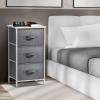 imageSorbus Fabric Dresser for Kids Bedroom  Chest of 6 Drawers Tall Storage Tower Clothing Organizer for Closet for Playroom for Nursery Steel Frame Fabric Bins  Wood Handle GreigeWhite