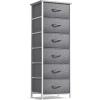 imageSorbus Fabric Dresser for Kids Bedroom  Chest of 6 Drawers Tall Storage Tower Clothing Organizer for Closet for Playroom for Nursery Steel Frame Fabric Bins  Wood Handle GreigeGrey