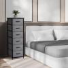 imageSorbus Fabric Dresser for Kids Bedroom  Chest of 6 Drawers Tall Storage Tower Clothing Organizer for Closet for Playroom for Nursery Steel Frame Fabric Bins  Wood Handle GreigeBlack