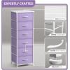 imageSorbus Fabric Dresser for Kids Bedroom  Chest of 6 Drawers Tall Storage Tower Clothing Organizer for Closet for Playroom for Nursery Steel Frame Fabric Bins  Wood Handle PurplePurple