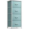 imageSorbus Fabric Dresser for Kids Bedroom  Chest of 6 Drawers Tall Storage Tower Clothing Organizer for Closet for Playroom for Nursery Steel Frame Fabric Bins  Wood Handle PurpleAqua