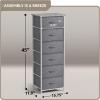 imageSorbus Fabric Dresser for Kids Bedroom  Chest of 6 Drawers Tall Storage Tower Clothing Organizer for Closet for Playroom for Nursery Steel Frame Fabric Bins  Wood Handle GreigeGrey