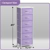imageSorbus Fabric Dresser for Kids Bedroom  Chest of 6 Drawers Tall Storage Tower Clothing Organizer for Closet for Playroom for Nursery Steel Frame Fabric Bins  Wood Handle PurplePurple
