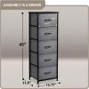 imageSorbus Fabric Dresser for Kids Bedroom  Chest of 6 Drawers Tall Storage Tower Clothing Organizer for Closet for Playroom for Nursery Steel Frame Fabric Bins  Wood Handle GreigeBlack