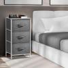 imageSorbus Fabric Dresser for Kids Bedroom  Chest of 6 Drawers Tall Storage Tower Clothing Organizer for Closet for Playroom for Nursery Steel Frame Fabric Bins  Wood Handle GreigeGrey