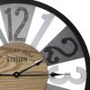 imageSorbus Wall Clock Decorative 24 Battery Operated Decorative for Kitchen Bedrooms Office Living Room Silent Analog Clock Woodley Park Station Text Rustic Modern Farmhouse Decor Wooden Metal