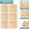 imageSorbus Wood Grain Floor Mats Foam Interlocking Mats Each Tile 1 Square Foot 38Inch Thick Flooring Wood Mat Tiles  Home Office Playroom Basement Trade Show 16 Tiles16 Sq ft Wood Grain  CarbonWood Grain  Pine