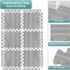 imageSorbus Wood Grain Floor Mats Foam Interlocking Mats Each Tile 1 Square Foot 38Inch Thick Flooring Wood Mat Tiles  Home Office Playroom Basement Trade Show 16 Tiles16 Sq ft Wood Grain  CarbonWood Grain  Gray