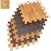 imageSorbus Wood Grain Floor Mats Foam Interlocking Mats Each Tile 1 Square Foot 38Inch Thick Flooring Wood Mat Tiles  Home Office Playroom Basement Trade Show 16 Tiles16 Sq ft Wood Grain  CarbonWood Grain  Pine