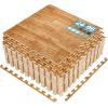 imageSorbus Wood Grain Floor Tiles Foam Mat EVA Interlocking Mats Tile 38Inch Thick Flooring Wood Puzzle Exercise Mats wBorders  Home Playroom Basement Apartment Trade Show Baby DanceWood Grain  Pine