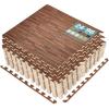 imageSorbus Wood Grain Floor Tiles Foam Mat EVA Interlocking Mats Tile 38Inch Thick Flooring Wood Puzzle Exercise Mats wBorders  Home Playroom Basement Apartment Trade Show Baby DanceWood Grain  Dark