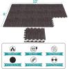 imageSorbus Wood Grain Floor Tiles Foam Mat EVA Interlocking Mats Tile 38Inch Thick Flooring Wood Puzzle Exercise Mats wBorders  Home Playroom Basement Apartment Trade Show Baby DanceCarbon