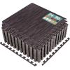 imageSorbus Wood Grain Floor Tiles Foam Mat EVA Interlocking Mats Tile 38Inch Thick Flooring Wood Puzzle Exercise Mats wBorders  Home Playroom Basement Apartment Trade Show Baby DanceCarbon