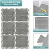 imageSorbus Wood Grain Floor Tiles Foam Mat EVA Interlocking Mats Tile 38Inch Thick Flooring Wood Puzzle Exercise Mats wBorders  Home Playroom Basement Apartment Trade Show Baby DanceWood Grain  Gray