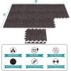 imageSorbus Wood Grain Floor Tiles Foam Mat EVA Interlocking Mats Tile 38Inch Thick Flooring Wood Puzzle Exercise Mats wBorders  Home Playroom Basement Apartment Trade Show Baby DanceCarbon