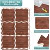 imageSorbus Wood Grain Floor Tiles Foam Mat EVA Interlocking Mats Tile 38Inch Thick Flooring Wood Puzzle Exercise Mats wBorders  Home Playroom Basement Apartment Trade Show Baby DanceWood Grain  Mahogany